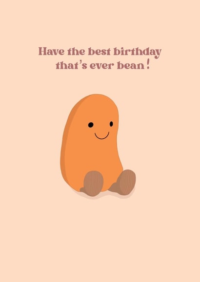 Cute Birthday Card - Jellycat - Bean created by Stephenie Emily