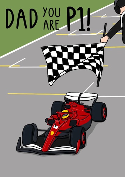 Fun Father's Day Card - Formula 1 - Dad You Are P1! created by OhJaye