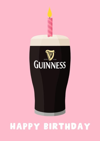 Fun Birthday Card - Guinness Candle - For Her created by Pink Peach Cards