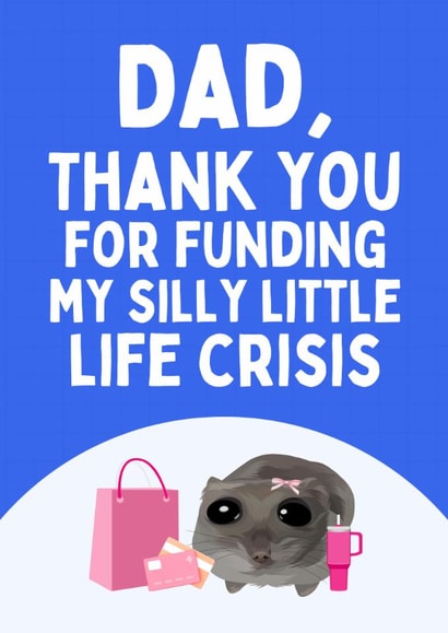 Funny Father's Day Card - Sad Hamster Meme - Silly Little Life Crisis created by Sundiva Designs