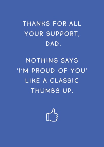 Funny Father's Day Card - Tumbs Up created by Redback Cards
