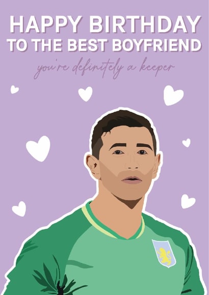 Aston Villa Birthday Card - For Boyfriend - Emiliano Martínez created by Blush Boulevard