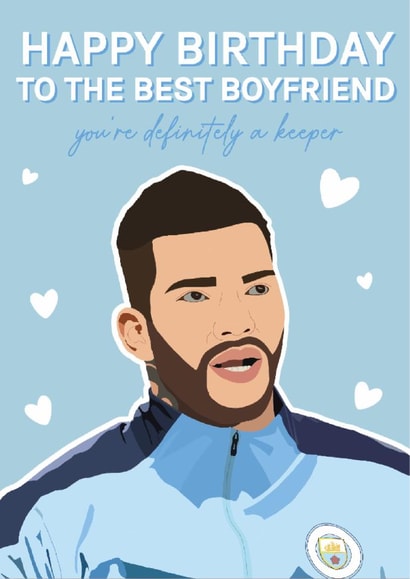 Manchester City Birthday Card - For Boyfriend - Ederson created by Blush Boulevard