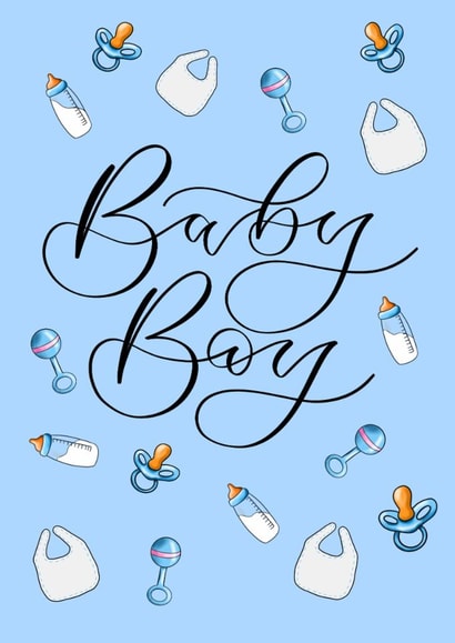 Classic New Baby Card - Baby Boy created by The Amyverse
