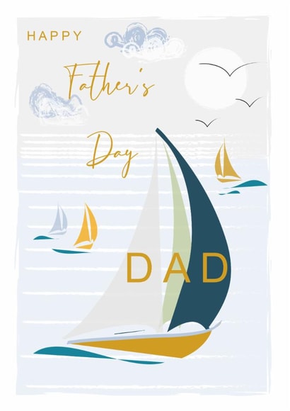Classic Father's Day Card - Nautical Sunset - Boats created by SABIVO Design by Sabina