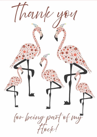 Thank you for being part of my flock - Flamingo Thank you card created by Ashley Roberts