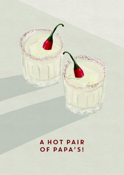 Funny Father's Day Card - Hot Papas - Spicy Margaritas - LGBTQ+ created by @doublepea_designs