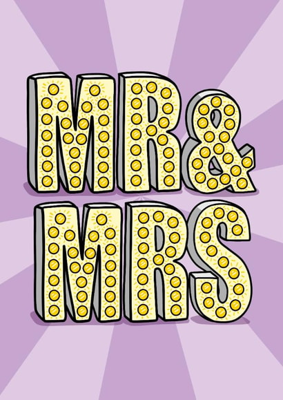 Fun Wedding Card - Mr And Mrs Lights created by TeePee Creations