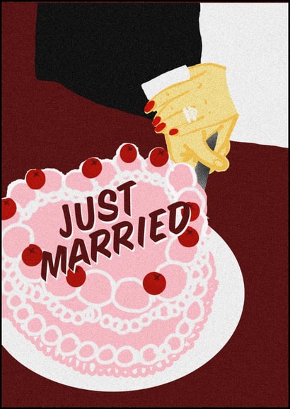 A cute card for a newly married couple created by Piss Poor Press