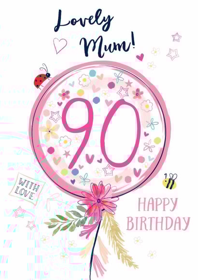 Pretty 90th balloon card for Mum - Classic created by Katie Phythian Design