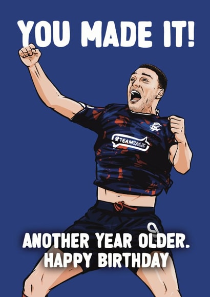 Rangers Birthday Card - Cyriel Dessers - Another Year Older created by ZB CREATIVE