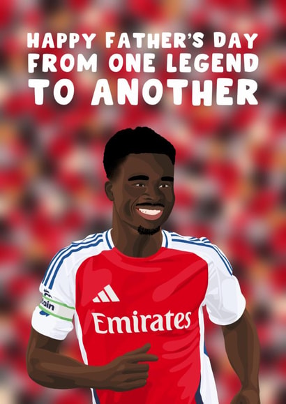 Arsenal Father's Day Card - Bukayo Saka - Football created by Pink Peach Cards