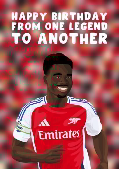 Arsenal Birthday Card - Gunners - Bukayo Saka created by Pink Peach Cards