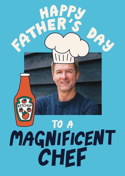 Funny Father’s Day Card - Magnificent Chef created by Christine Cuddihy Illustration