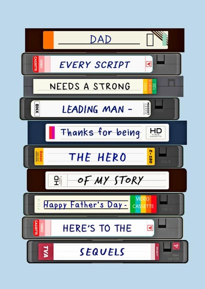 Classic Father's Day Card - Retro Video Tapes created by Of Life & Lemons Ltd.