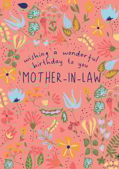 Pretty Birthday Card - Mother In Law - Tropical Flowers created by @Laura Lonsdale Designs