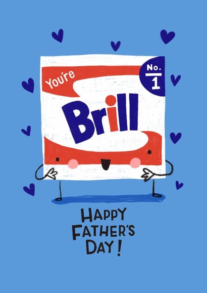 Cute Father’s Day Card - Brillo Pad - No.1 Dad created by Nicola Watson