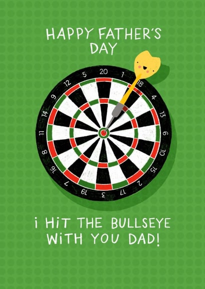 Cute Father’s Day Card - Darts - Hitting The Bullseye created by Nicola Watson