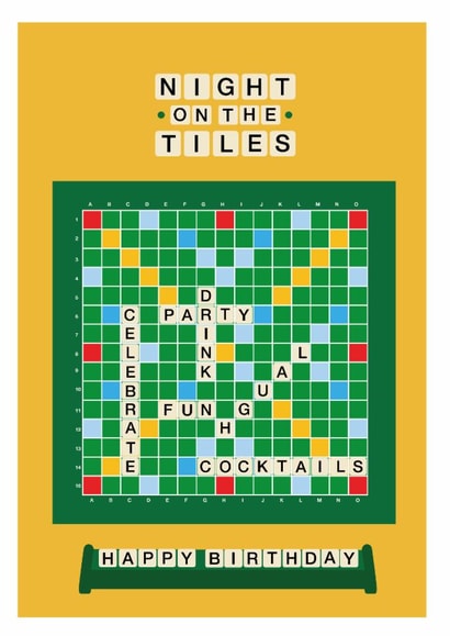 Scrabble inspired birthday card created by two two one design