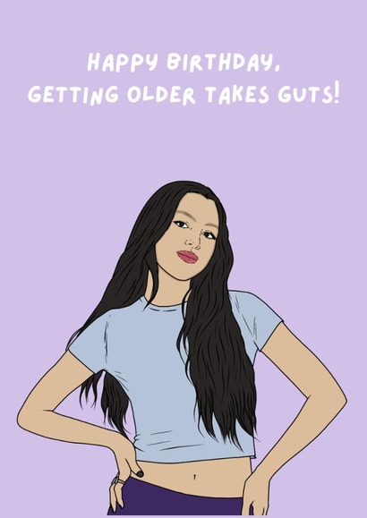 Fun Birthday Card - Olivia Rodrigo - Guts created by Megan Smith
