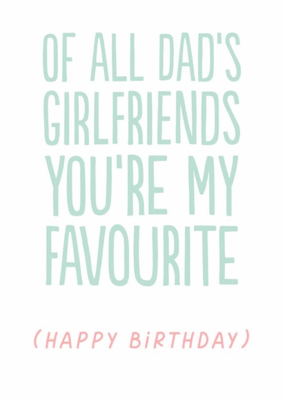 Funny Birthday Card - For Step Mum - Dad's Girlfriends created by The Buddy Fernandez Card Co.