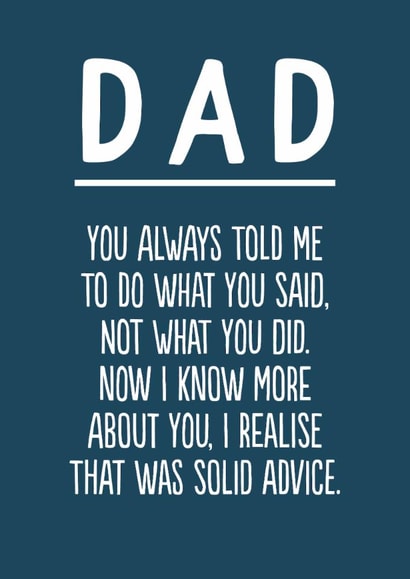 Funny Father's Day Card - Solid Advice created by The Buddy Fernandez Card Co.