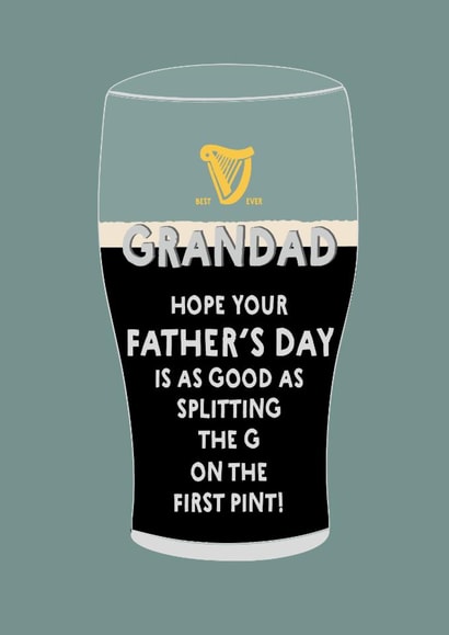 Classic Father's Day Card - For Grandad - Guinness - Splitting The G created by Wink Design - Michelle Roberts
