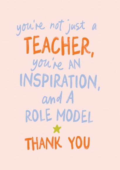 Classic Thank You Card - For Teacher - Inspiration And A Role Model created by Sweetlove Press