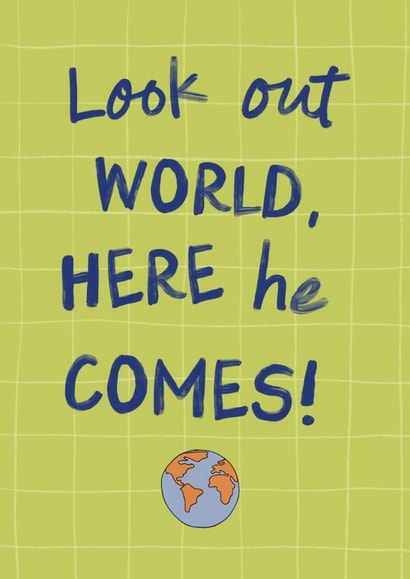 Fun Congratulations Card - For Him - Look Out World created by Sweetlove Press