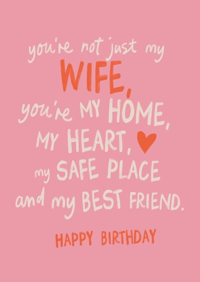 Heartfelt Birthday Card - For Wife - Not Just My Wife created by Sweetlove Press