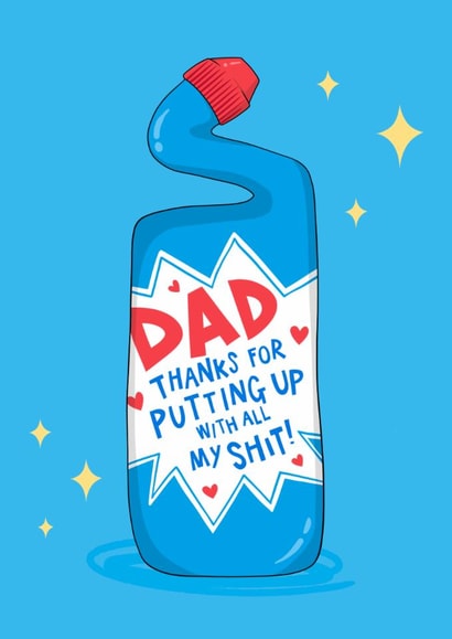 Funny Father’s Day Card - Toilet Cleaner - All My Shit created by Running with Scissors