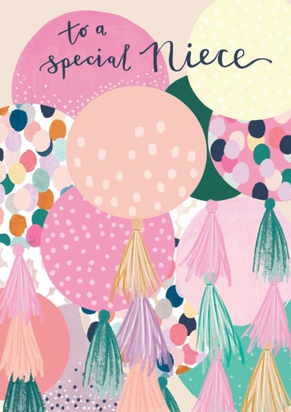 Classic Birthday Card - For Special Niece - Balloons created by Louise Tiler