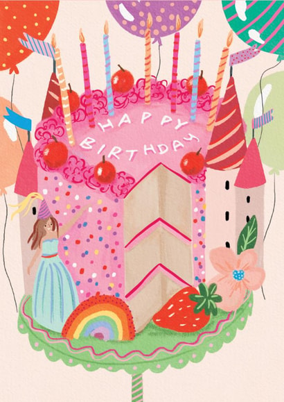 Classic Birthday Card - For Her - Princess Cake created by Louise Tiler