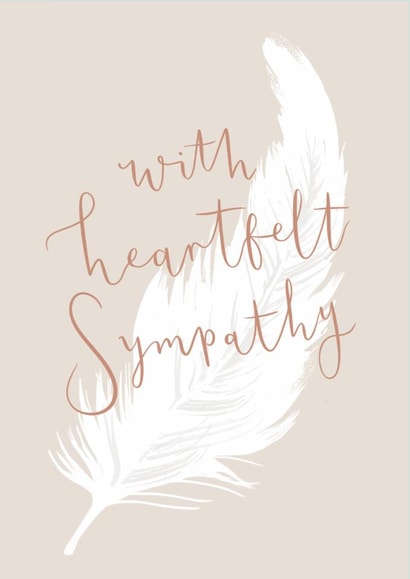 Classic Sympathy Card - Feather - Heartfelt Sympathy created by Louise Tiler