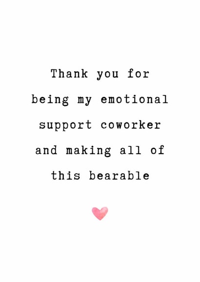 Funny New Job Card - Emotional Support Coworker created by @hollielonglanddesigns