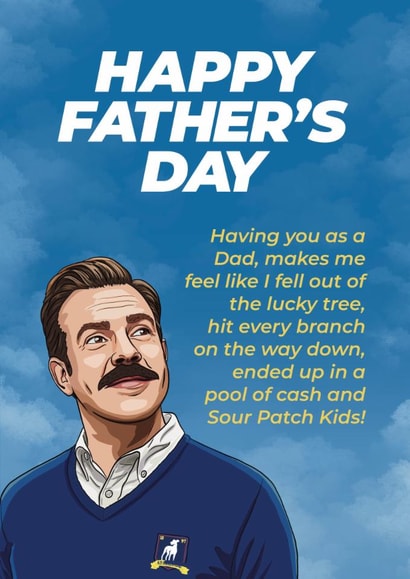 Funny Fathers Day card - Ted Lasso - Lucky tree created by The Unironic Geek