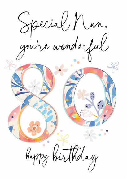 Nan - 80th birthday card created by Katie Phythian Design