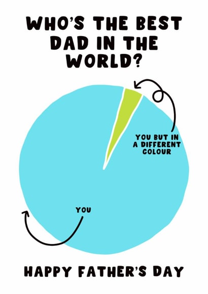 Cute Father's Day Card - Best Dad In The World - Pie Chart created by Pink Peach Cards