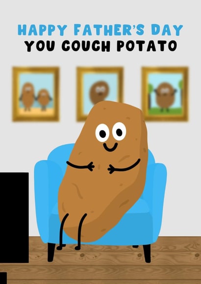 Cute Father's Day Card - Couch Potato - For Dad created by Pink Peach Cards
