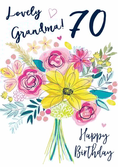 Traditional Birthday Card - 70th - Lovely Grandma created by Katie Phythian Design