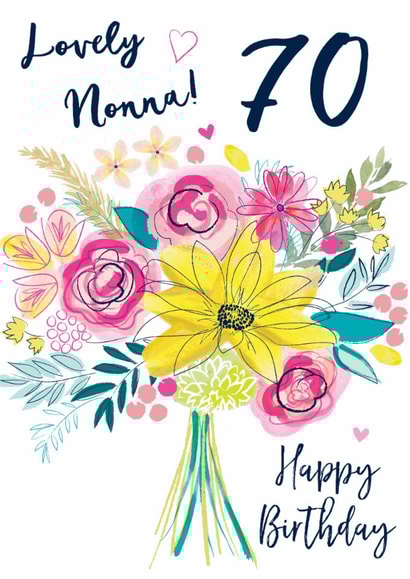 70th birthday card for Nonna - Classic - Floral created by Katie Phythian Design