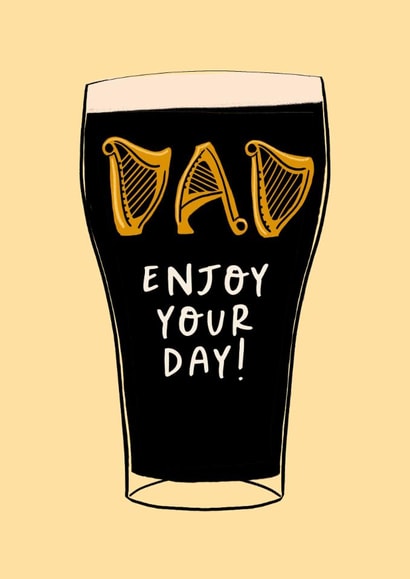 Classic Father’s Day Card - Guinness - Enjoy Your Day created by patternmuse