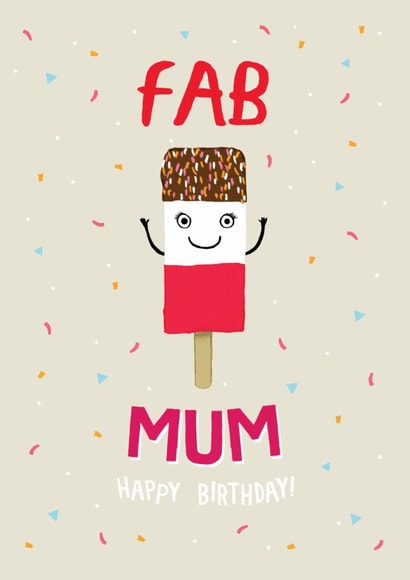 Cute Birthday Card - For Mum - Fab Lolly created by Pencilface
