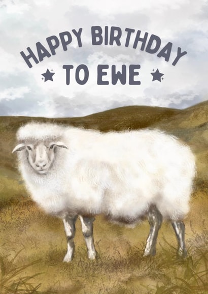 Funny Birthday Card - Ewe created by Hello Fridays Studio