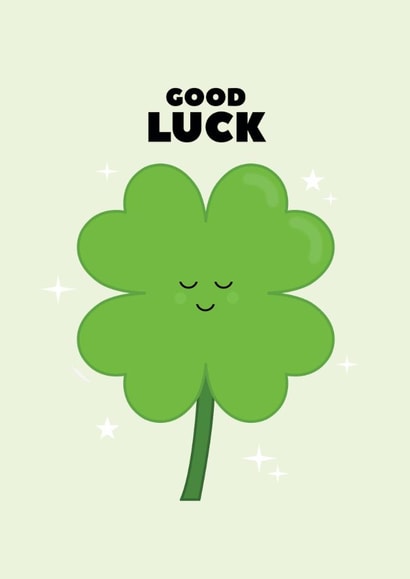 Cute Good Luck Card - Four Leaf Clover created by Pearl Ivy