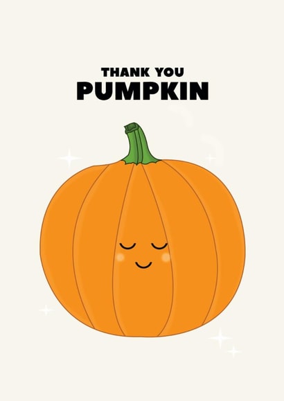 Cute Thank You Card - Thank You Pumpkin - Pumpkin created by Pearl Ivy