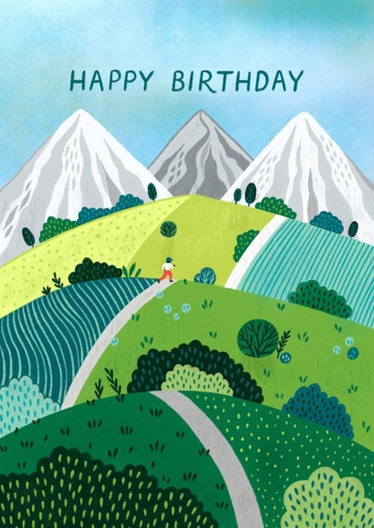 Classic Birthday Card - For Him - Mountains created by Pear Tree Press