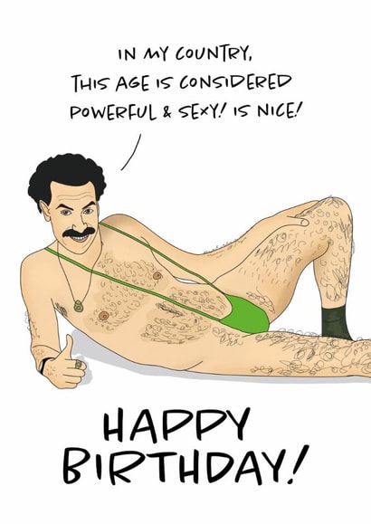 Funny Borat Birthday Card - Pop Culture Comedy Card created by Nicely Said Co.