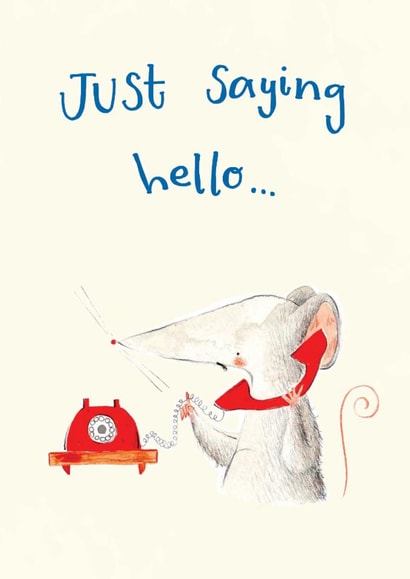 Just saying hello cute mouse card for friends or family just because created by Genevieve Aspinall