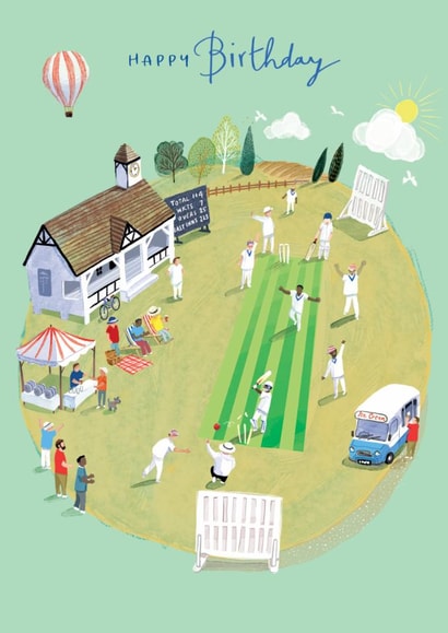 Classic Birthday Card - Cricket Match created by Ling Design